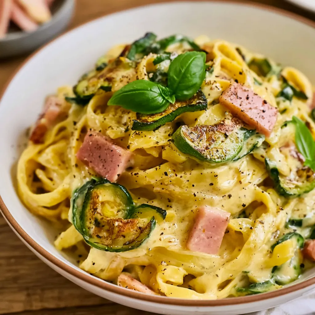 Courgettes carbonara
