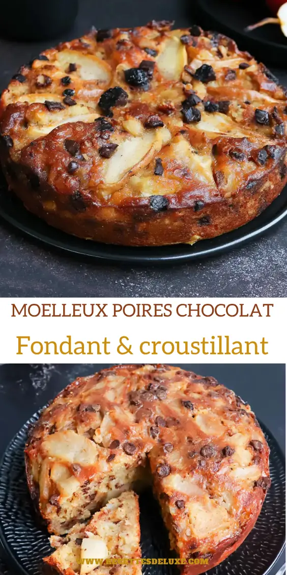 Moelleux poires chocolat : un gâteau fondant au dessus croustillant 6 Moelleux poires chocolat