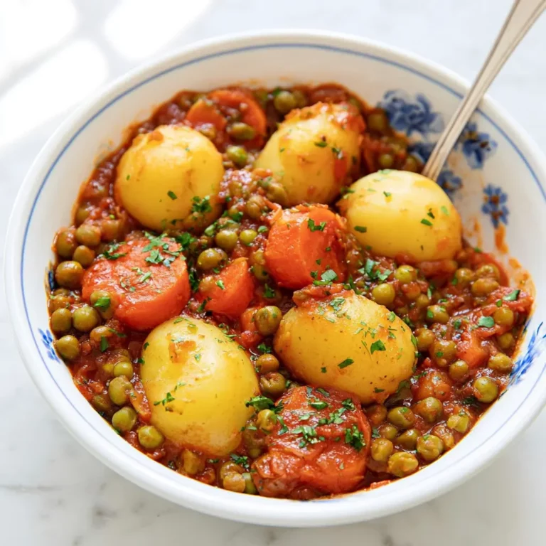 Petits pois carottes sauce tomate