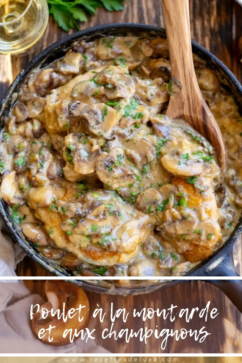 Poulet à la moutarde et aux champignons, crémeux et facile 6 Poulet à la moutarde et aux champignons