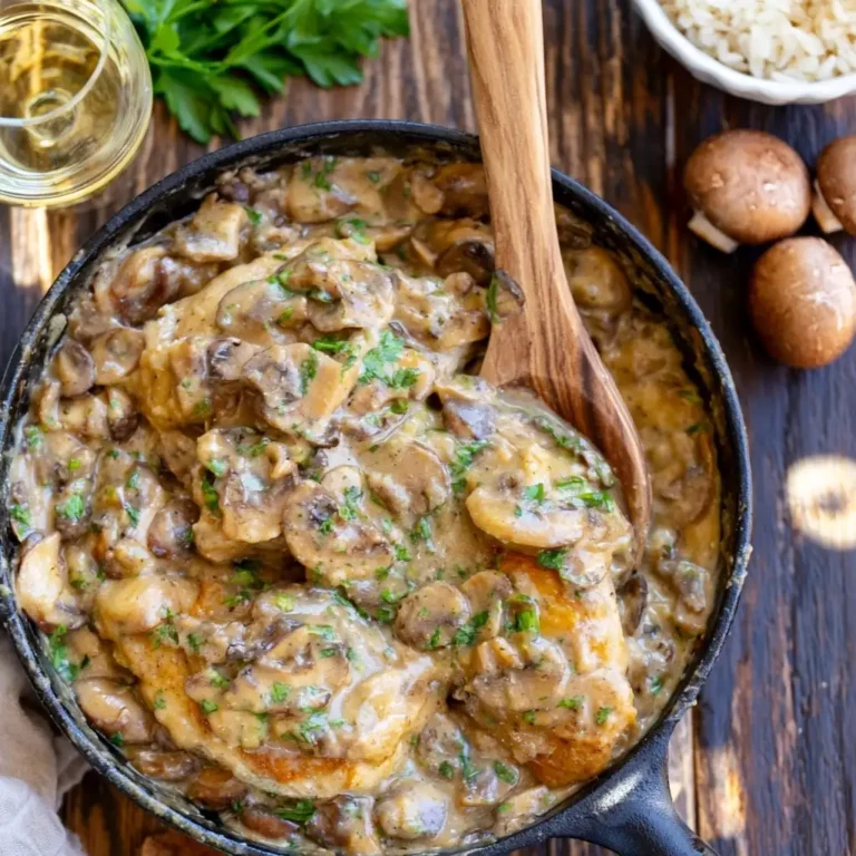 Poulet à la moutarde et aux champignons